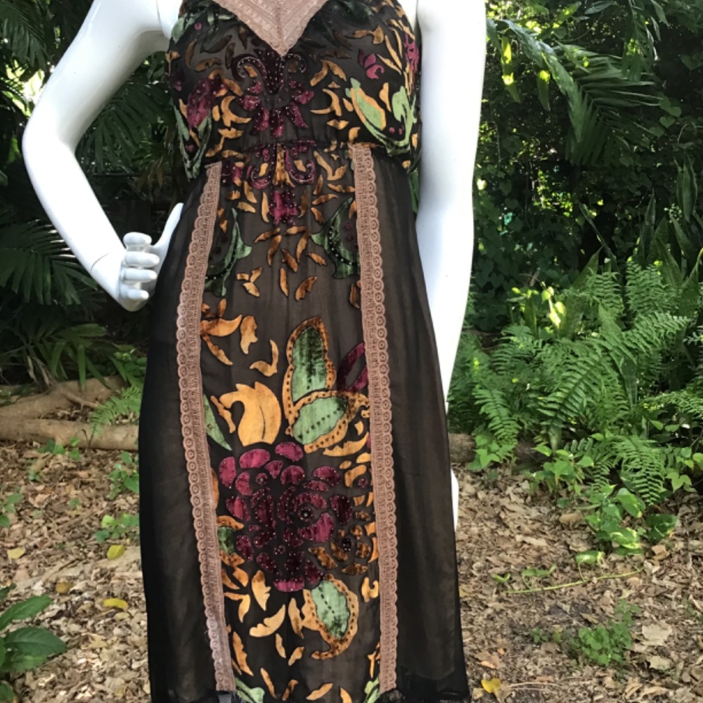 Vintage Hal’s &Bobs lace velvet Dress - Picture 3 of 8
